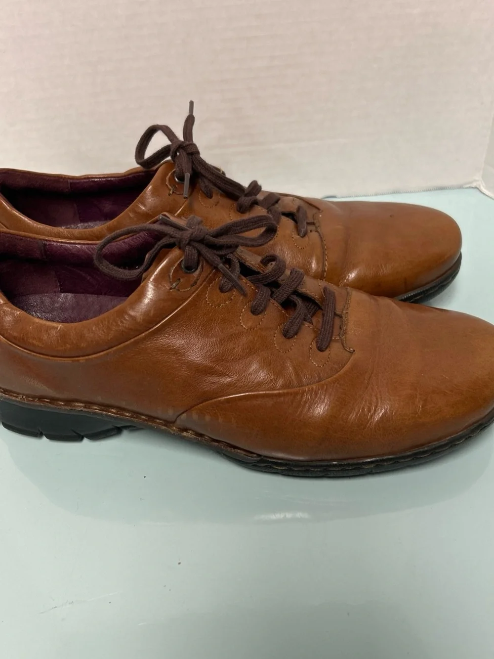 Josef Seibel Men's Tan Leather Lace-Up Oxfords